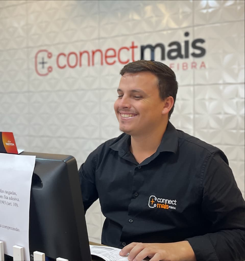 Escritório da Connect Mais, provedor de internet fibra óptica